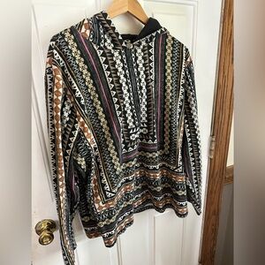 INC International Concepts Black and White Boxy Long Sleeve Hoodie